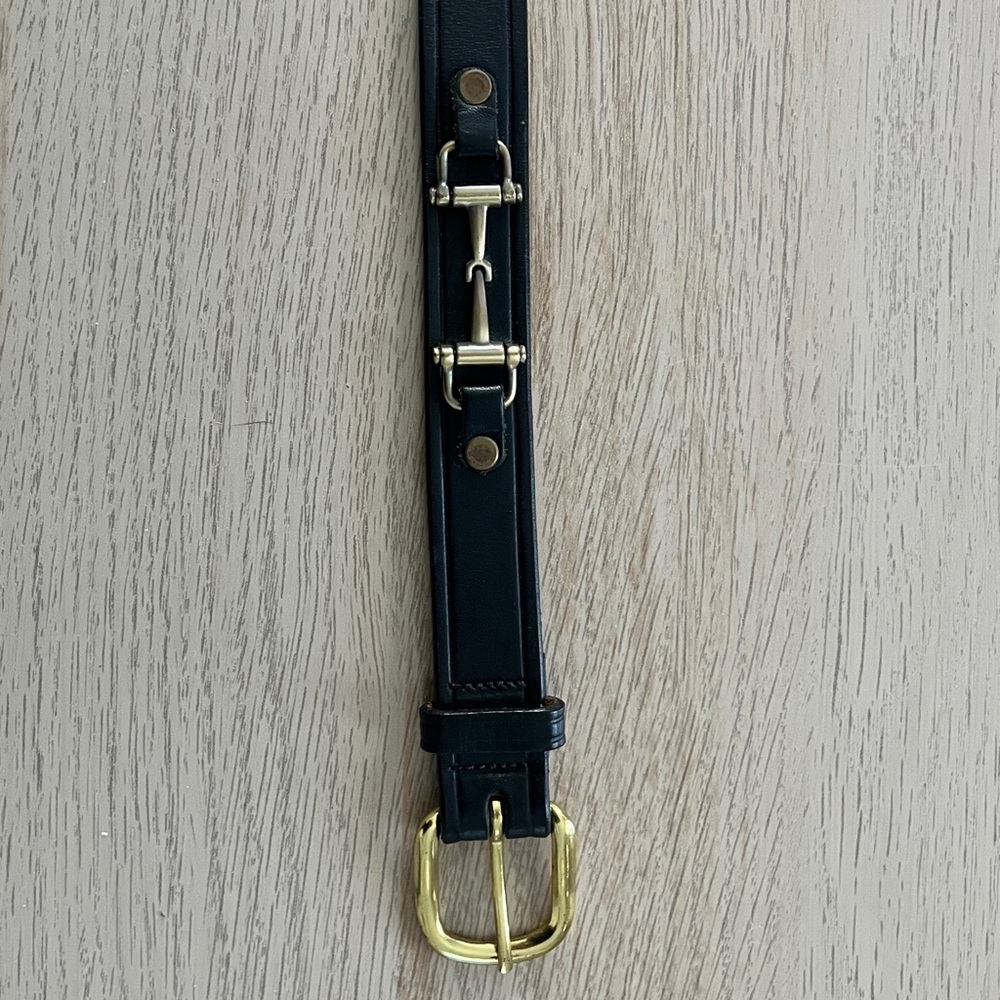 Tory Burch Black Leather Bridle Belt